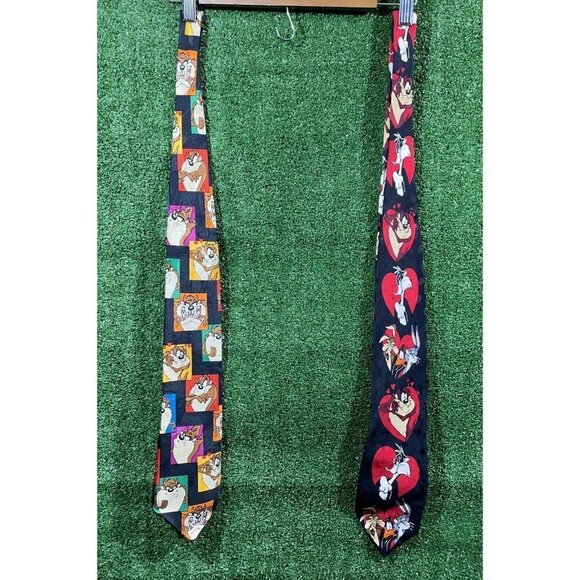 Looney Tunes Other - Lot Of 2 Vintage 90’s Looney Tunes Mania Ties Bugs Daffy Tweety RoadRunner Taz